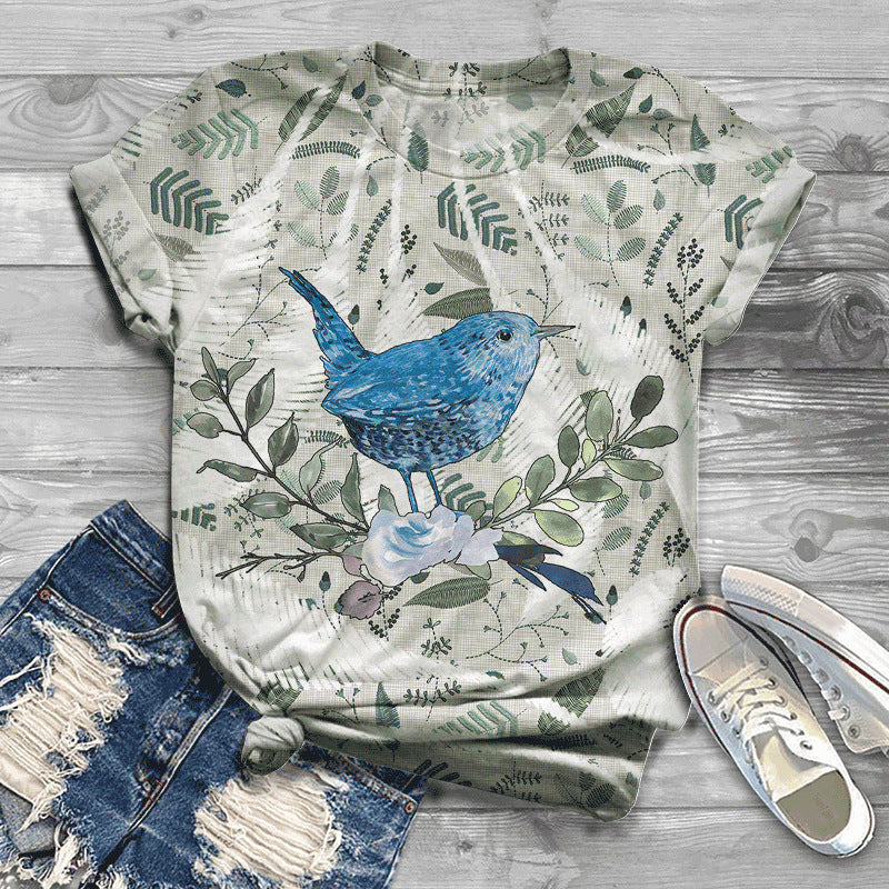 3D Digital Printing Loose Sports And Leisure Short Sleeve T-shirt