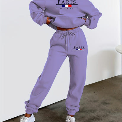 Printed hoodie set, casual and comfortable women's hoodie, autumn long-sleeved hoodie