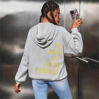 Women's multi-color letter-printed casual long-sleeved pullover loose hooded sweatshirt