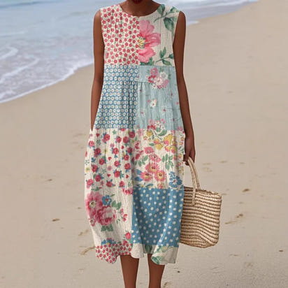 Sleeveless Casual Printed Maxi Dress