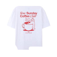 Vintage Coffee Club Short Sleeve Hippie Lady Cute