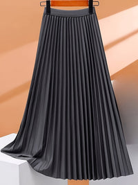Women's high-end pleated skirt with a sense of drape, solid color large pleated skirt for women