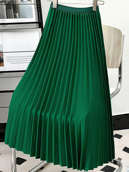 Women's high-end pleated skirt with a sense of drape, solid color large pleated skirt for women