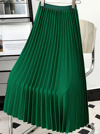 Women's high-end pleated skirt with a sense of drape, solid color large pleated skirt for women