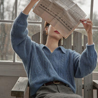 Collar French Retro Twist Sweater Women