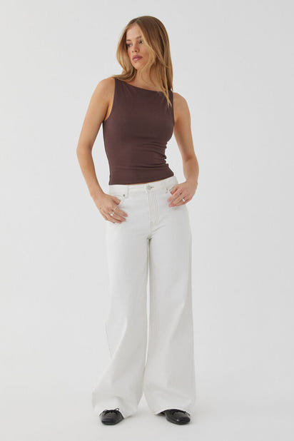 Wash straight-leg, high-waisted, wide-leg, loose and drape versatile jeans