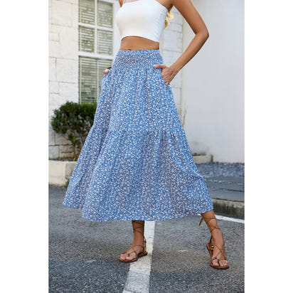 Floral Slim-fitting High Waist Skirt For Women