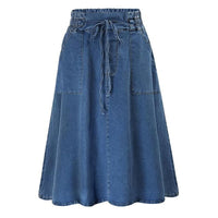 Waist Belt Slip-in Casual Denim Skirt