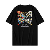 Short-sleeved T-shirt Butterfly Light-changing Embroidery Chinese Style