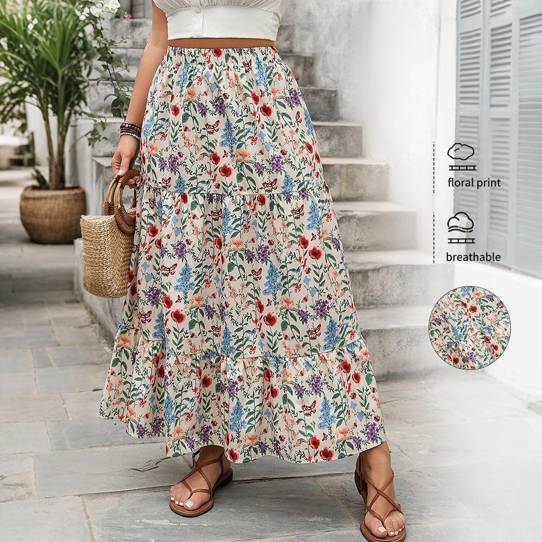 Women's Fashionable Personalized Floral Pastoral Skirt