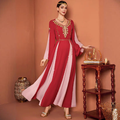 Labo Style Contrast Color ABAYA Formal Dress